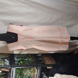 NWT Covington Pink & White Sleeveless Textured Dress w/Pockets - Size 8